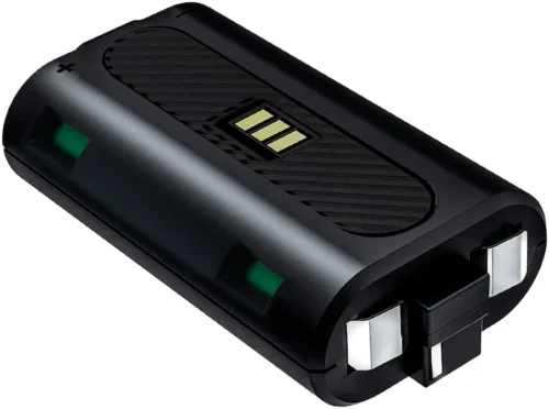 051229d0-899b-4160-a4d2-0cb295fd24ea Dual-slot battery charger with two green battery slots and gold contact pins.