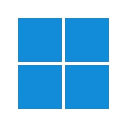 Four blue squares arranged in a 2x2 grid on a white background.