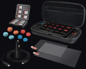 nintendo switch el salvador kit de accesorios NEXT NX-NS2SK24 con estuche y cargador 45W en Mosqueteros Store