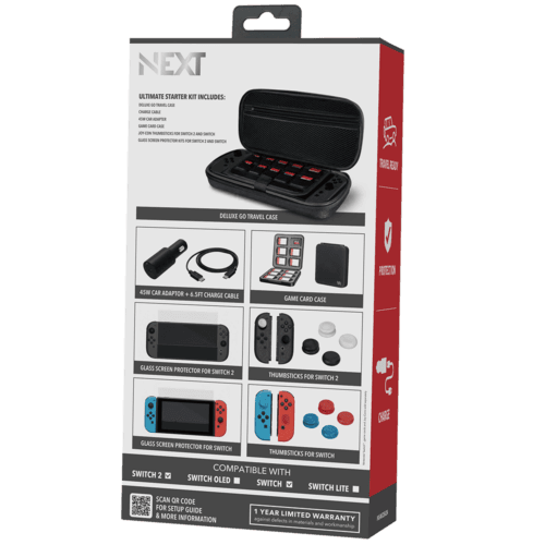 nintendo-switch-el-salvador-next-ultimate-starter-kit nintendo switch el salvador kit de accesorios NEXT NX-NS2SK24 con estuche y cargador 45W en Mosqueteros Store