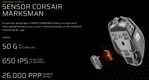 Corsair mouse M65 RGB Ultra Wireless vista lateral gaming