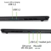 acer-nitro-v-16s-ai-anv16s-61-black-port-view-01-custom_nh.qzysg.003_1_2 Side view of a laptop showing USB 3.2 ports (one for offline charging), an Ethernet RJ-45 port, a MicroSD card slot, and a headset jack.