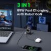 UGREEN - Uno 65W GaN USB-C de 3 Puertos con Pantalla LED