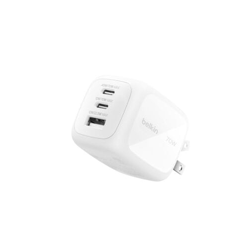 Cargador Belkin 70W GaN BoostCharge Pro de 3 puertos