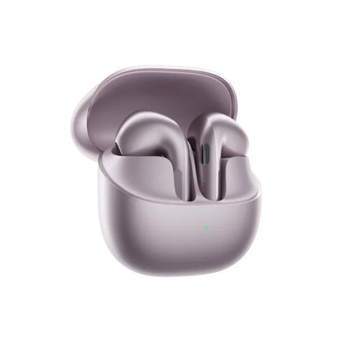 Xiaomi Buds 6 Púrpura Nebulosa con auriculares y estuche de carga
