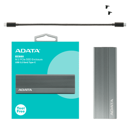 ADATA - Gabinete EC680 para SSD M.2 NVMe con USB-C ADATA ENC0022