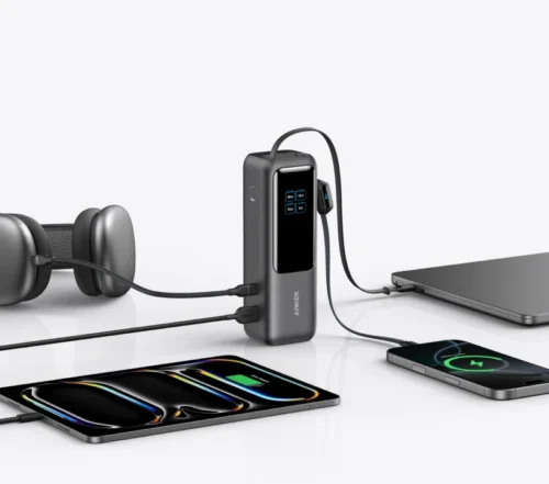 Anker - Power Bank 25000mAh 165W con cables USB-C integrados – Space Black Anker A1695H11
