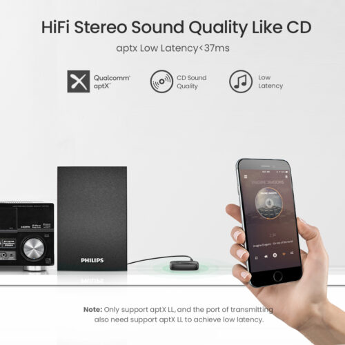UGREEN - Receptor Bluetooth CM279 5.0 AUX 3.5 mm con aptX – 70304 UGREEN - Receptor Bluetooth CM279 5.0 AUX 3.5 mm con aptX – 70304 UGREEN A70501