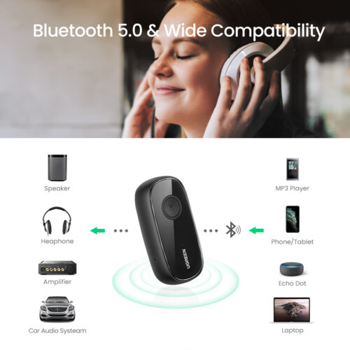 UGREEN - Receptor Bluetooth CM279 5.0 AUX 3.5 mm con aptX – 70304 UGREEN - Receptor Bluetooth CM279 5.0 AUX 3.5 mm con aptX – 70304 UGREEN A70501